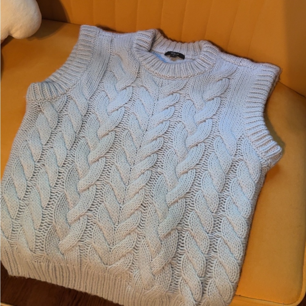 Rails Blue Crew Neck Cable Knit Sweater